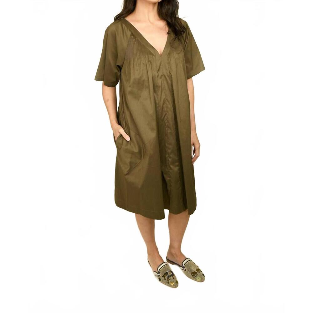 NEW COTELAC v-neck dress in olive